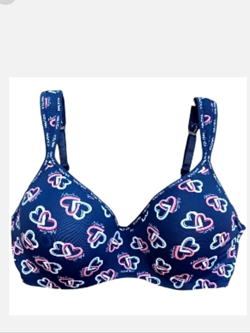 NAUTICA Heart Print Wireless Seamless Padded Bra NWT